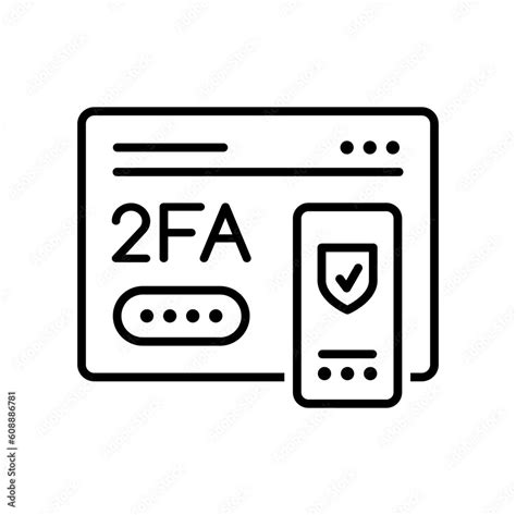 2FA Icon Two Factor Verification Password And Login On Vector Outline