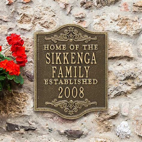 Buena Vista Family Established Personalized Aluminum Plaque - Antique ...