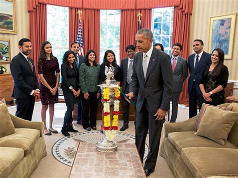 Diwali at the White House! Barack Obama lights first-ever diya in Oval ...