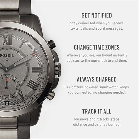 Fossil Q Grant Stainless Steel Hybrid Smartwatch Big Nano Best Shopping Destination For Tech