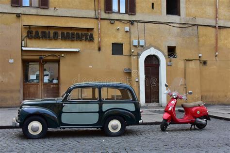 Fiat Topolino 500 C Giardiniera Belvedere 1953 Roma Imagen Editorial