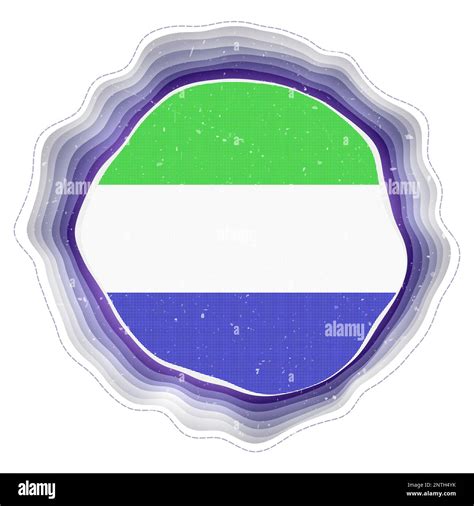 Sierra Leone Flag In Frame Badge Of The Country Layered Circular Sign