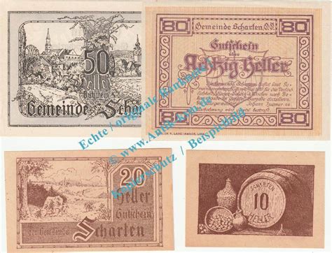 Notgeld At Scheine Kpl Scharten Notgeld Set Mit Scheinen In Kfr