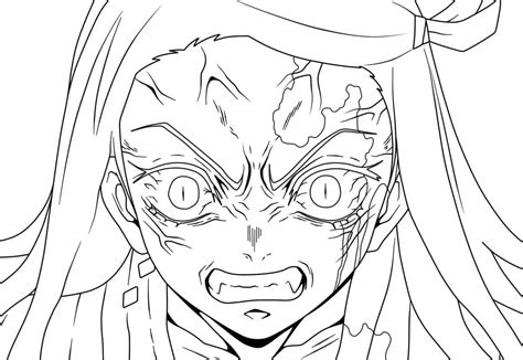 Nezuko From Demon Slayer Coloring Page Free Printable Coloring Pages