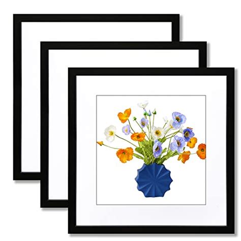 Threelove 24x24 Frame Black Display Picture 20x20 With Mat Or 24x24 Without Mat Photo Poster