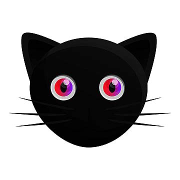 Painted Black Cat Head Vector Material Black And White Hand Painted