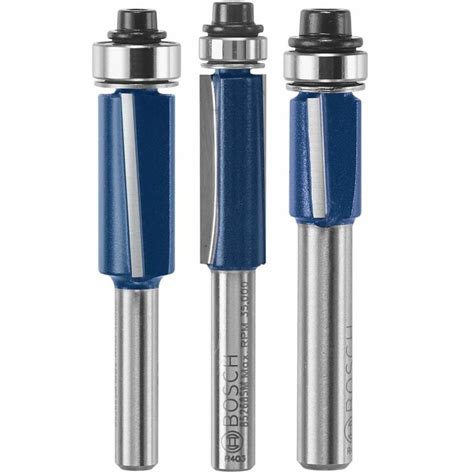 Bosch 3 Piece Carbide Tipped Router Bit Set At