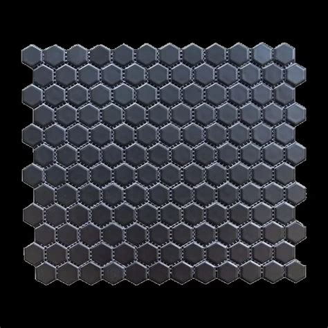 Mini Hexagon Matt Black Glazed Porcelain Mosaic Tile Decor Stilbaai