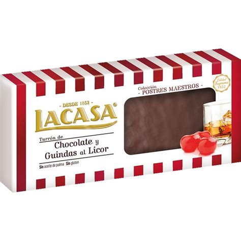 LACASA turrón de chocolate y guindas al licor Sin Gluten Calidad