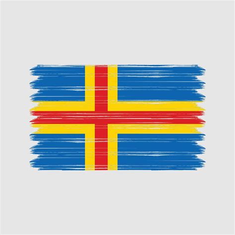 Aland Islands Flag Brush Strokes National Flag Vector Art At