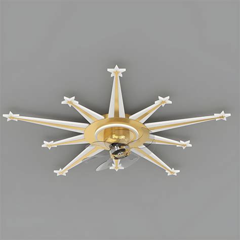 7-Blade LED Fan with Light Contemporary Golden/Black Ceiling Fan for ...