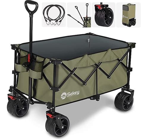 Sekey Folding Wagon With 220LBS Larger CapacityHeavy Duty Festival