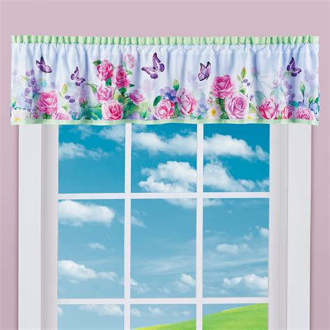 Elegant Colorful Butterfly Garden Window Valance | Collections Etc.