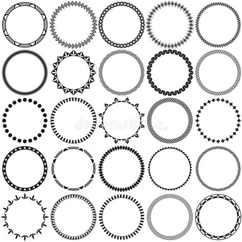 Collection Of Round Decorative Border Frames With Clear Background