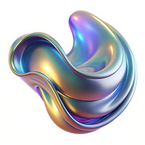 Premium Photo D Fluid Abstract Metallic Holographic Colored Shape In