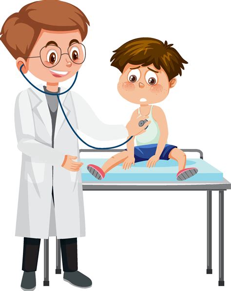 Pediatrician doctor examining boy 13173787 Vector Art at Vecteezy