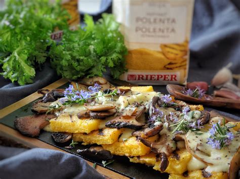 Polenta Grigliata Con Funghi E Formaggio The Kitchen Tube