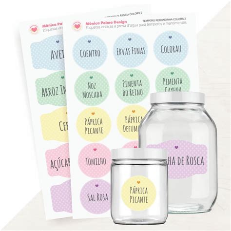 Kit Etiquetas Para Tempero E Mantimento Colors Elo