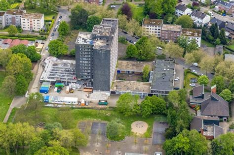 Luftbild Gladbeck Abriß Baustelle zum Rückbau des Hochhaus Gebäude