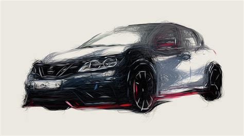 Nissan Pulsar Nismo Concept Car Drawing Digital Art By Carstoon Concept Fine Art America