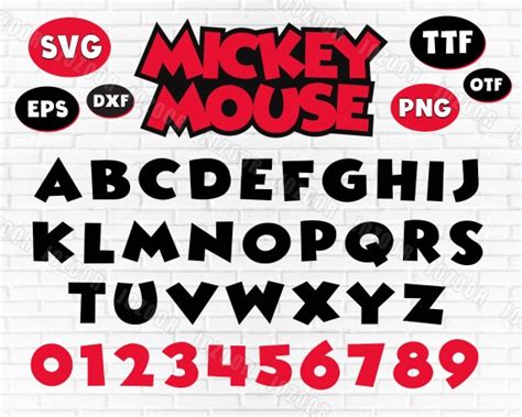 Mickey Font Svg Mickey Font Cricut Mickey Font Svg Disney Etsy