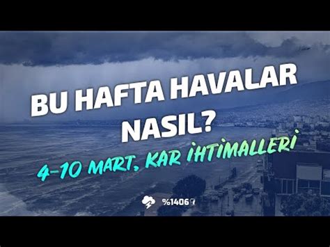 Haftalik Hava Durumu Mart Kar Ihtimalleri Ve Ya Lar Tekrar