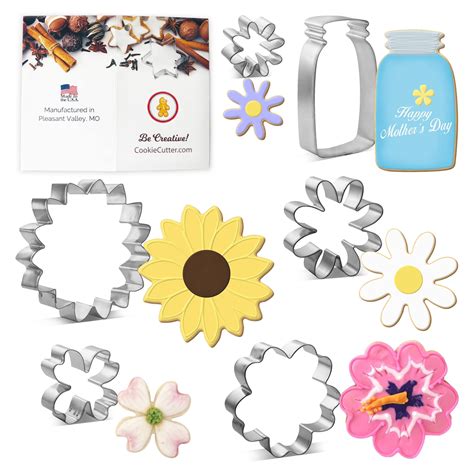 Cookiecutter Mothers Day Flowers Piece Cookie Cutters Set