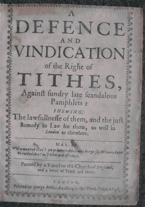 A Defence And Vindication Of The Right Of Tithes De Philopolis