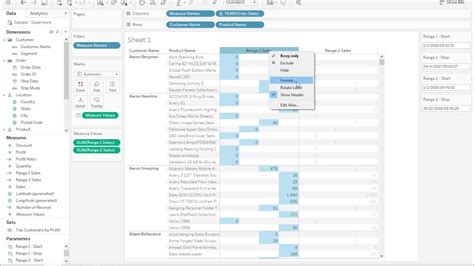 How To Create Dynamic Column Headers In Tableau Youtube