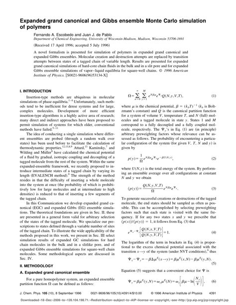 Pdf Expanded Grand Canonical And Gibbs Ensemble Monte Carlo