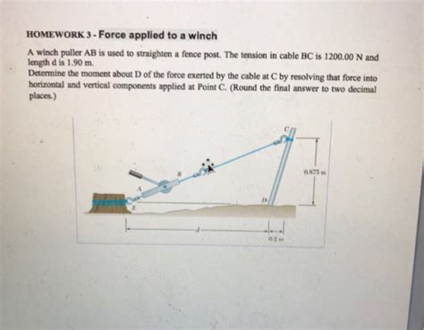 Solved Force Applied To A Winch A Winch Puller Ab Is Used Chegg