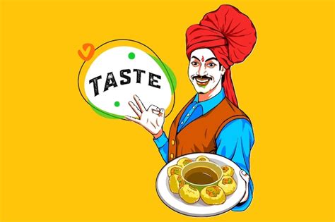 Premium Vector | Indian man eating panipuri, phuchka, gupchup or golgappa.