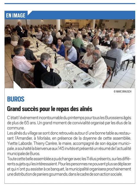 Repas des aînés 2023 Mairie de Buros