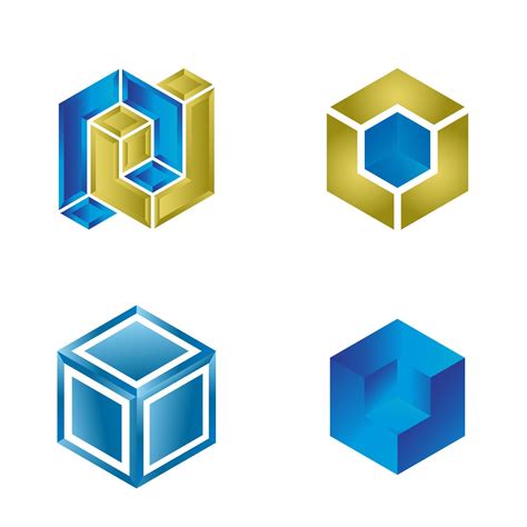 Blue Cube logo design template set 5221473 Vector Art at Vecteezy