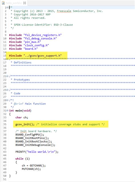 Initializing Gcov Stubs MCU On Eclipse