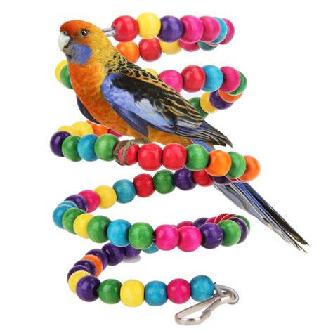 Colorful Bird Parrot Swing Cage Toy Parakeet Budgie Lovebird Woodens ...