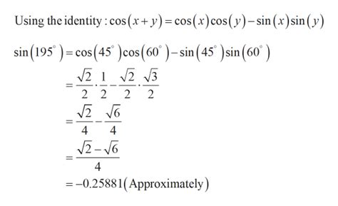 Answered Find The Exact Value Sin195o Bartleby