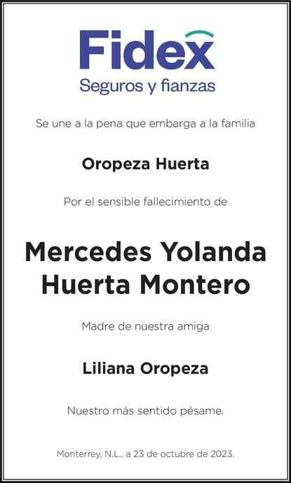 Mercedes Yolanda Huerta Montero Obituario Esquela