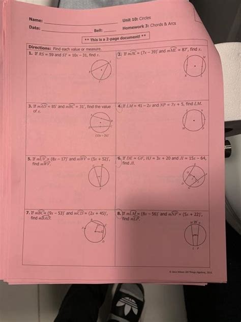 Unit Circles Homework Arc Lengths Answer Key Accelerated