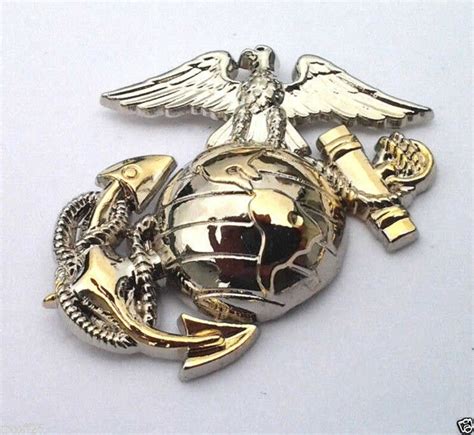 Usmc Emblem 1 Left Gold Silver Us Marines Military Etsy