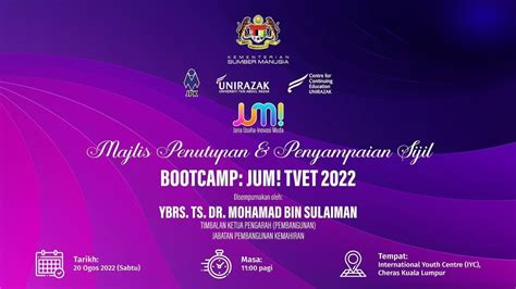 Siaran Langsung Majlis Penutupan Penyampaian Sijil Bootcamp Jum