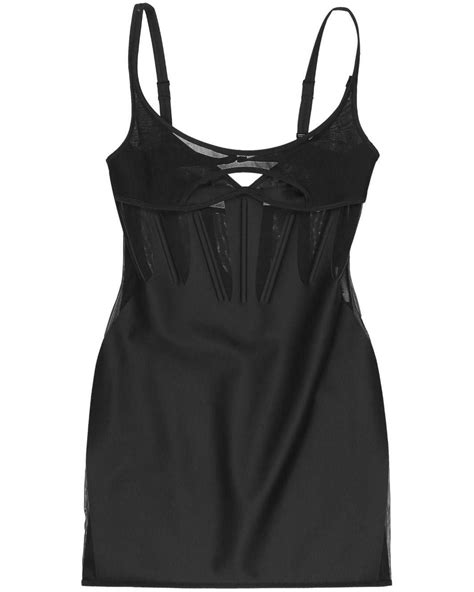 Mugler Panelled Corset Minidress In Black Lyst