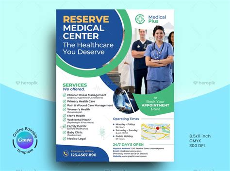 Medical Service Flyer Canva Template Heropik