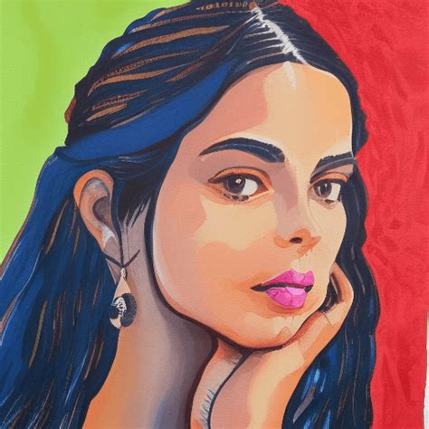 Gouache Painting Of The Most Beautiful Woman Alive · Creative Fabrica