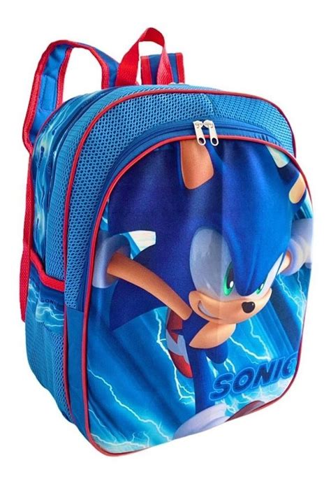 Kit Mochila Infantil Escolar Costas Menino Boneco Sonic G F Frete Gr Tis