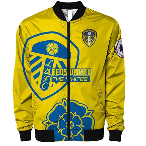 Leeds United Yellow Bomber Jacket Bluefink