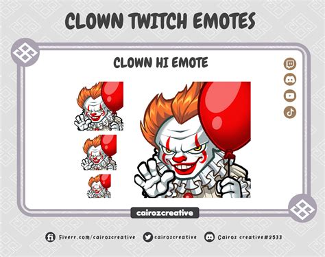 Clown Hi Twitch Emotes Horror Twitch Emotes Halloween Spooky Season