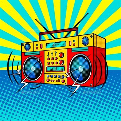 Boombox Comic Book Style Vector Illustration By Alexanderpokusay