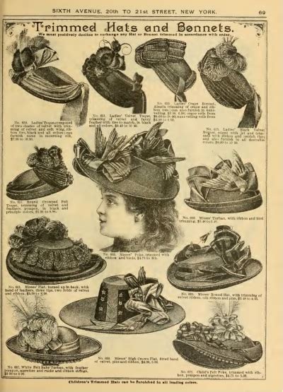 Victorian Style Hats, Bonnets, Caps, Patterns