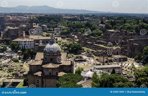 Roman Forum aerial view stock image. Image of scenic - 43057409